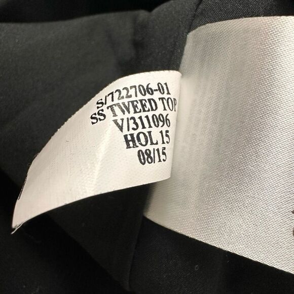 Banana Republic Plaid Lace-Trim Tweed Top size Medium - Picture 11 of 11